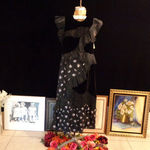 REBECCA TAYLOR BLACK VELVET AND ORGANZA MIDI